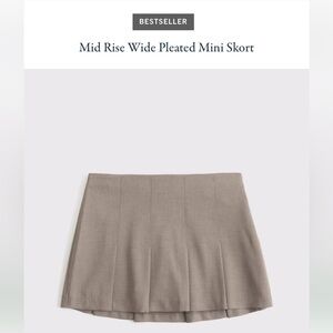 Brown Pleated Mini Skirt